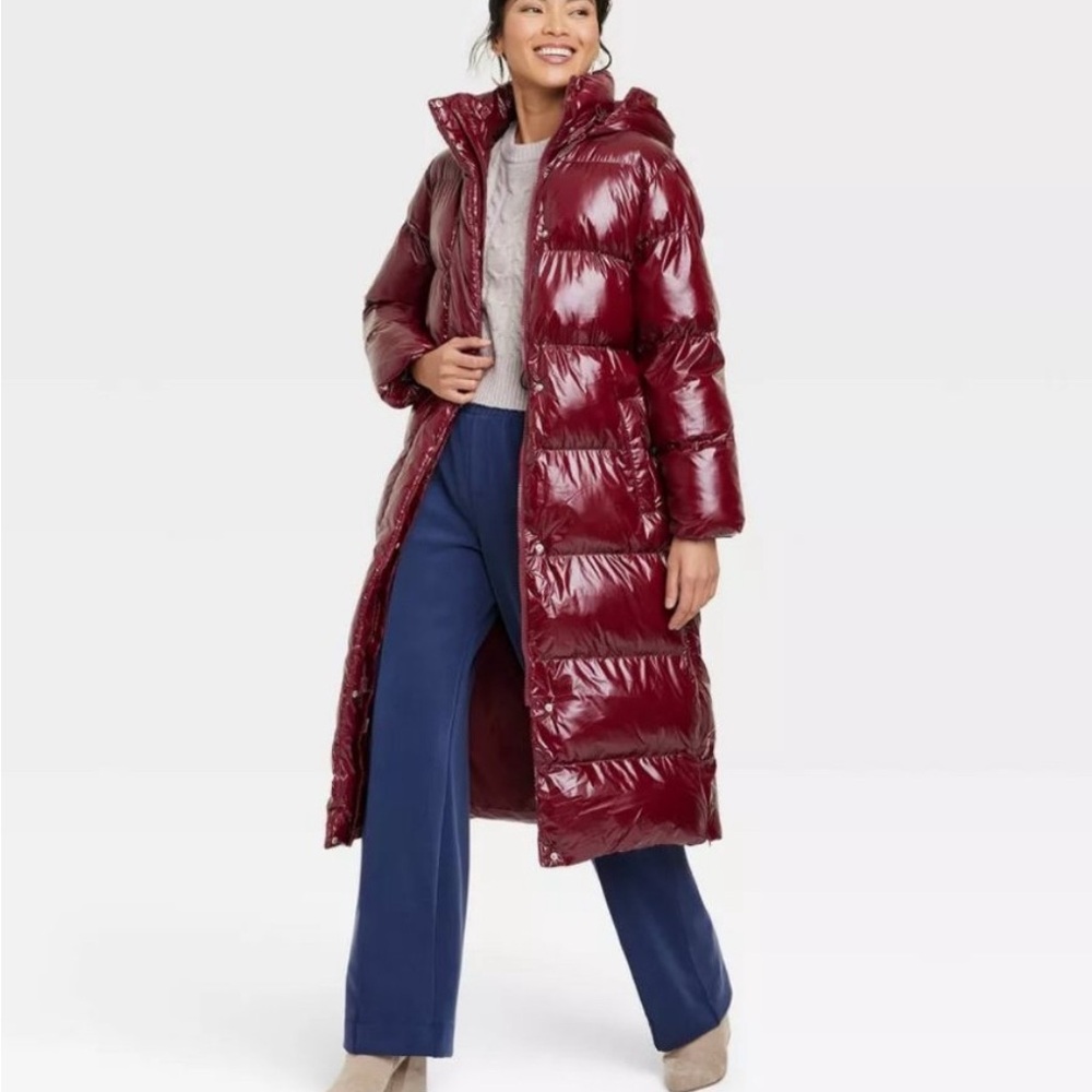 a new day Women's Burgundy Puffer Coat - Picture 3 of 10